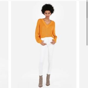 Express White Mid-Rise Legging